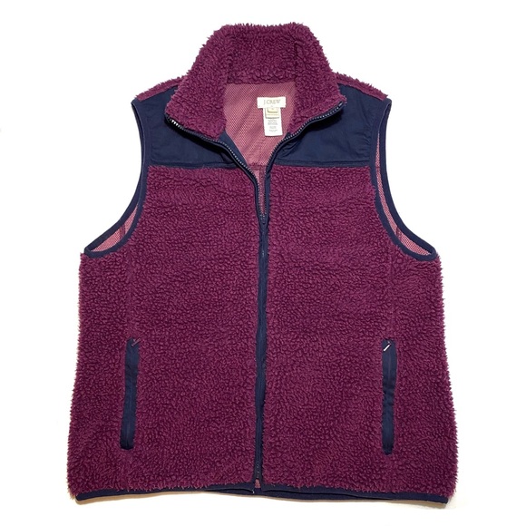 J. Crew Factory Jackets & Blazers - J Crew Deep‎ Pile Polar Fleece Vest Small